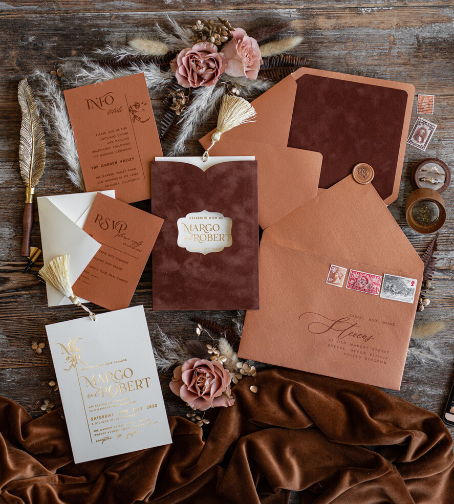 HOCHZEITS EINLADUNGEN Gold / Roségold / Silber / Glitzer 