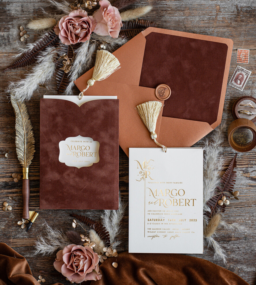 HOCHZEITS EINLADUNGEN Gold / Roségold / Silber / Glitzer 
