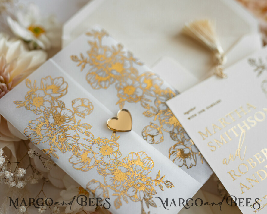 HOCHZEITS EINLADUNGEN Gold / Roségold / Silber / Glitzer Vllum Hochzeitskarten-Set, Boho Glam Hochzeitskarten, Golden Shine Hochzeitseinladungen, Elegante Goldene Hochzeitskarten