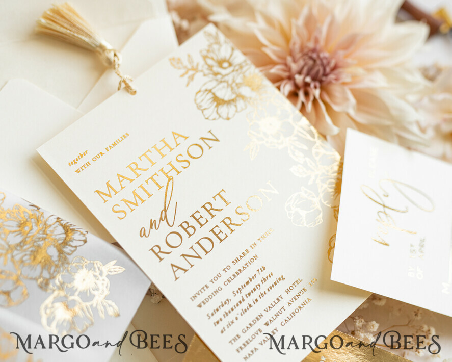 HOCHZEITS EINLADUNGEN Gold / Roségold / Silber / Glitzer Vllum Hochzeitskarten-Set, Boho Glam Hochzeitskarten, Golden Shine Hochzeitseinladungen, Elegante Goldene Hochzeitskarten