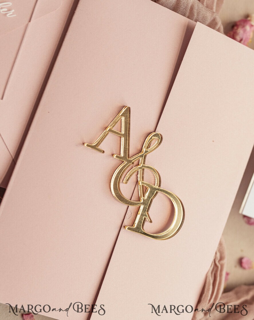 HOCHZEITS EINLADUNGEN Gold / Roségold / Silber / Glitzer Luxus-Spiegelgold-Hochzeitseinladungen, elegante Blush-Pink-Hochzeitskarten, glamouröse Acryl-Hochzeitseinladungen, klare Plexi-Hochzeitseinladungssuite.