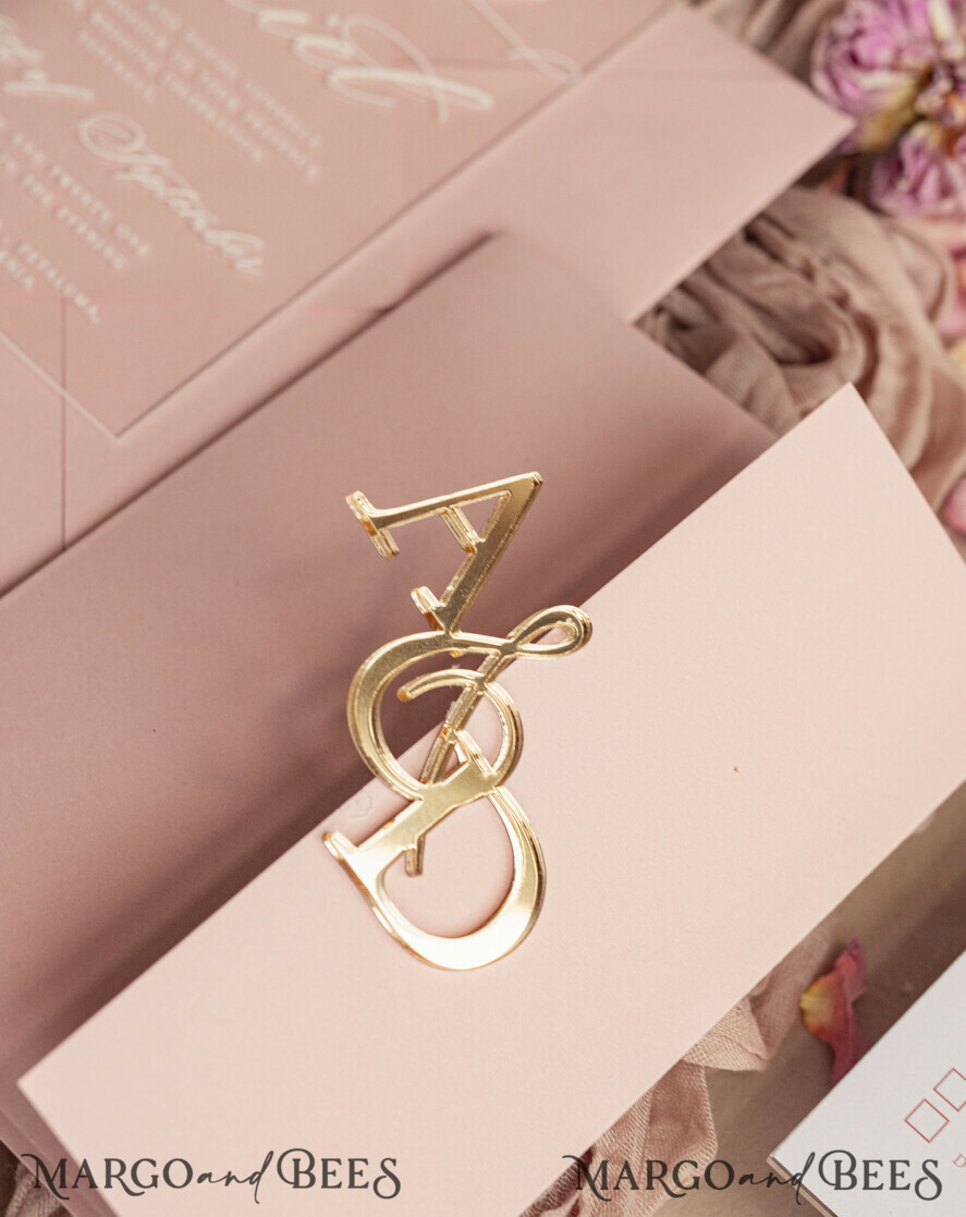 HOCHZEITS EINLADUNGEN Gold / Roségold / Silber / Glitzer Luxus-Spiegelgold-Hochzeitseinladungen, elegante Blush-Pink-Hochzeitskarten, glamouröse Acryl-Hochzeitseinladungen, klare Plexi-Hochzeitseinladungssuite.