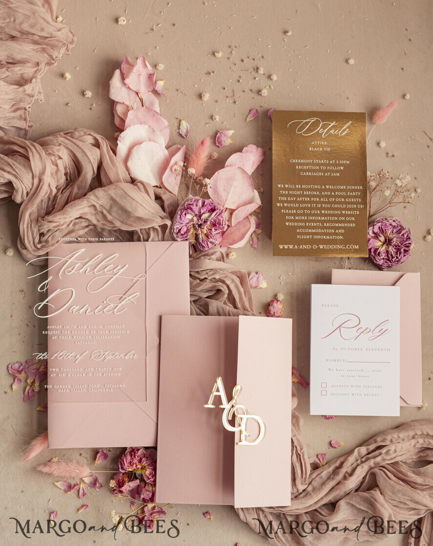 HOCHZEITS EINLADUNGEN Gold / Roségold / Silber / Glitzer Luxus-Spiegelgold-Hochzeitseinladungen, elegante Blush-Pink-Hochzeitskarten, glamouröse Acryl-Hochzeitseinladungen, klare Plexi-Hochzeitseinladungssuite.