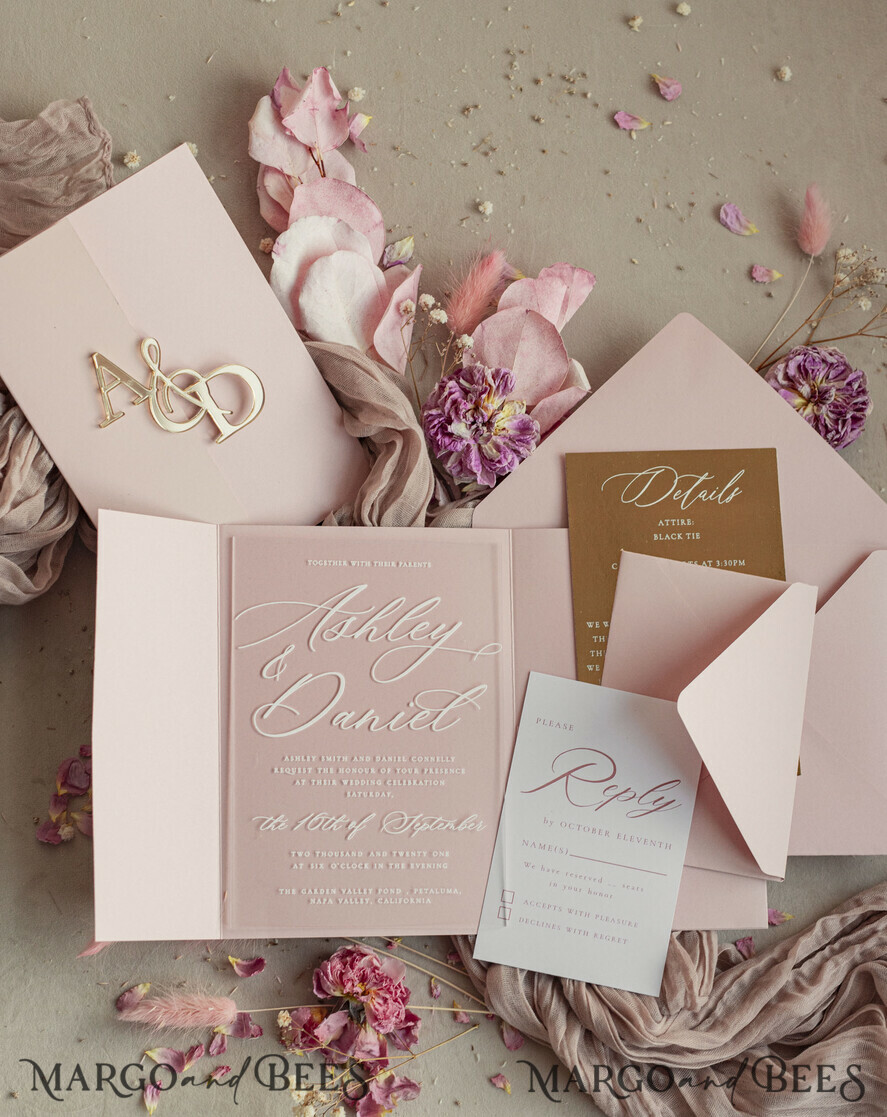HOCHZEITS EINLADUNGEN Gold / Roségold / Silber / Glitzer Luxus-Spiegelgold-Hochzeitseinladungen, elegante Blush-Pink-Hochzeitskarten, glamouröse Acryl-Hochzeitseinladungen, klare Plexi-Hochzeitseinladungssuite.