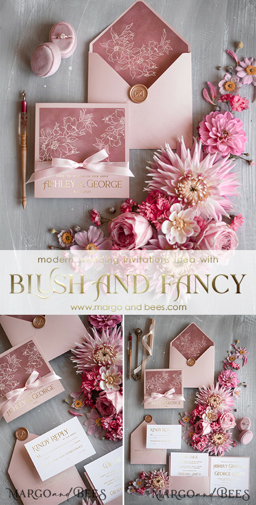 HOCHZEITS EINLADUNGEN Gold / Roségold / Silber / Glitzer Luxus-Hochzeitseinladungen, luxuriöse Hochzeit, zartrosa, zartrosa Hochzeit, zartrosa und goldene Hochzeit, Samt, Samthochzeitseinladungen, Taschenhochzeitseinladung, rosa Schleife, rosa Bogen, weiße Blumen, Samthochzeitskarten, elegante Hochzeitseinladungen, goldene Hochzeit, goldene Folien-Druckausgabe, rosa Taschenhochzeitseinladungen, rosa Hochzeitseinladungen, rosa Hochzeitsstationery, rosa Hochzeitsaccessoires, rosa und weiße Hochzeitseinladungen.