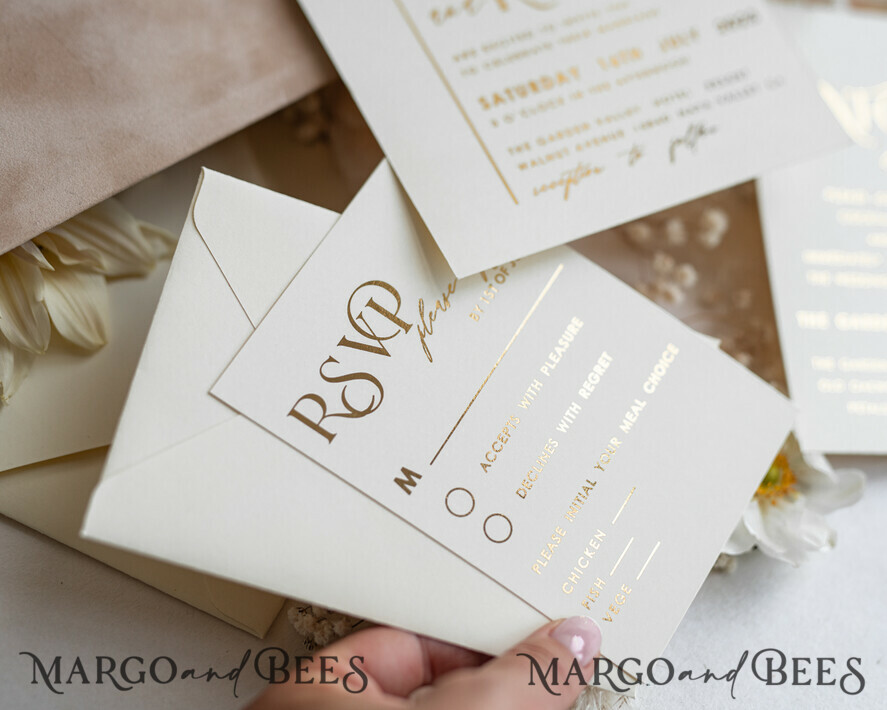 HOCHZEITS EINLADUNGEN Gold / Roségold / Silber / Glitzer Maßgeschneiderte Hochzeitskarten aus Samt mit Cremetasche, elegante goldene Quaste Hochzeitskarten, goldene Hochzeitsladung, Luxus-Hochzeitskarten
