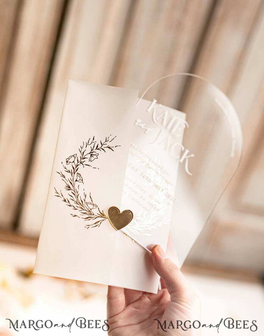 HOCHZEITS EINLADUNGEN Gold / Roségold / Silber / Glitzer Arch Acryl Hochzeits-Einladungssuite, Boho Glam Hochzeits-Einladungen, Goldener Glanz Hochzeitskarten, Elegante goldene Hochzeitskarten