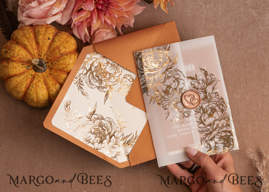 HOCHZEITS EINLADUNGEN Gold / Roségold / Silber / Glitzer Acryl-Hochzeitseinladungssuite, Boho Glam Hochzeitseinladungen, Golden Shine Hochzeitseinladungen, Elegante goldene Hochzeitseinladungen