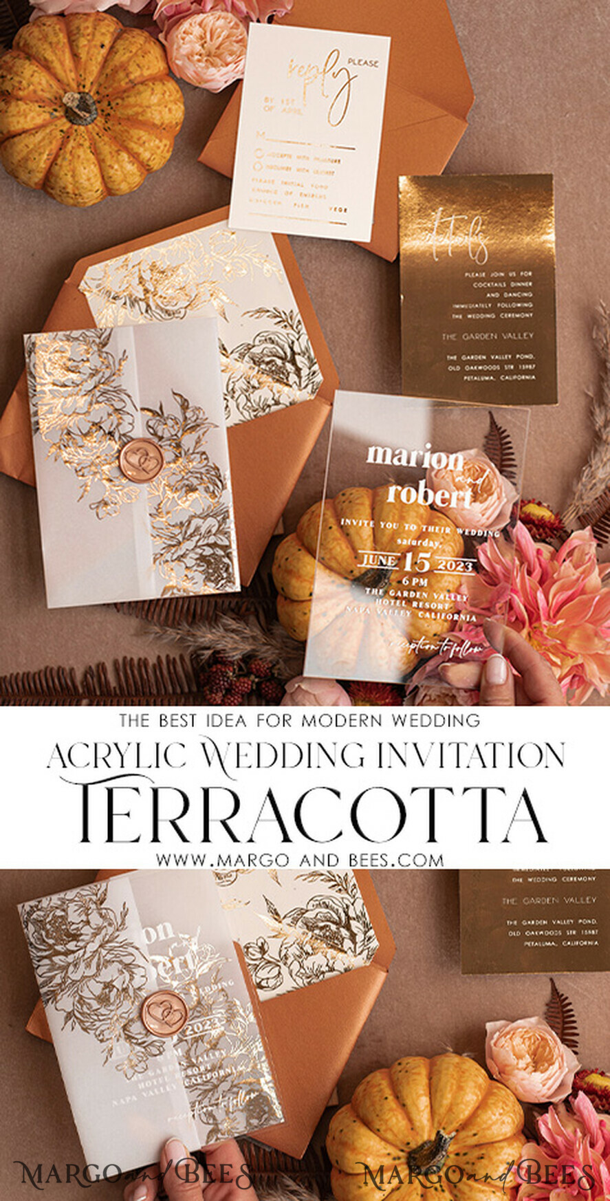 HOCHZEITS EINLADUNGEN Gold / Roségold / Silber / Glitzer Acryl-Hochzeitseinladungssuite, Boho Glam Hochzeitseinladungen, Golden Shine Hochzeitseinladungen, Elegante goldene Hochzeitseinladungen