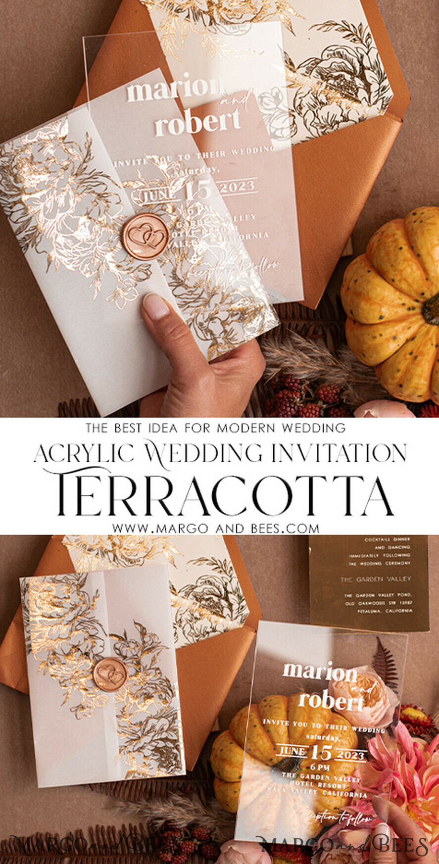 HOCHZEITS EINLADUNGEN Gold / Roségold / Silber / Glitzer Acryl-Hochzeitseinladungssuite, Boho Glam Hochzeitseinladungen, Golden Shine Hochzeitseinladungen, Elegante goldene Hochzeitseinladungen