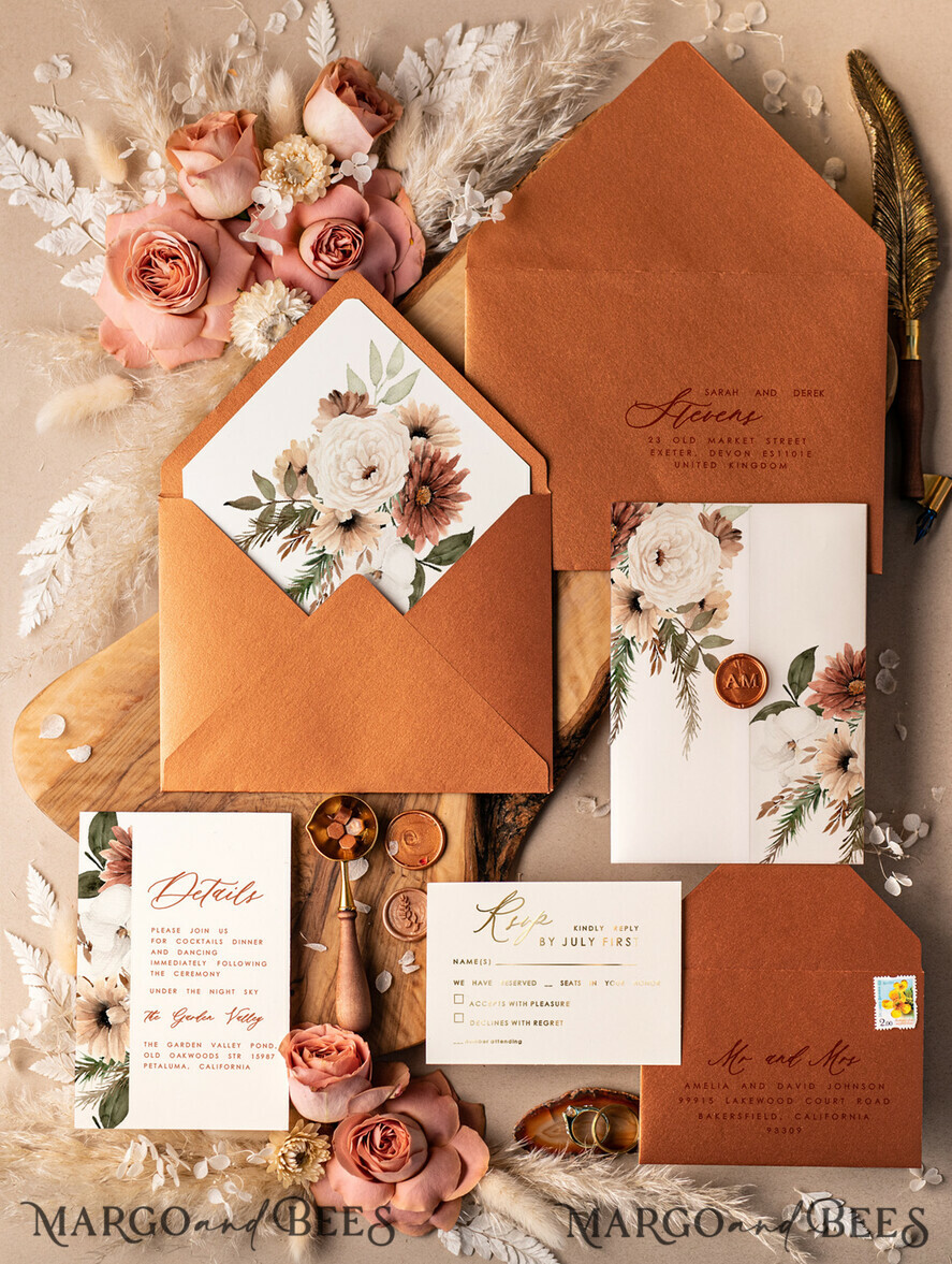 HOCHZEITS EINLADUNGEN Gold / Roségold / Silber / Glitzer 