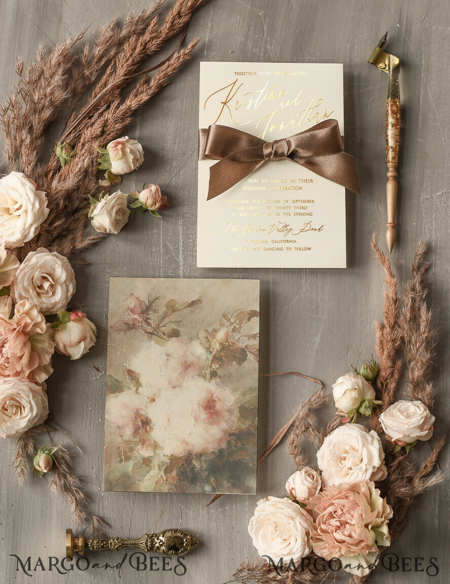 HOCHZEITS EINLADUNGEN Gold / Roségold / Silber / Glitzer Elegante Nude Samt Hochzeitskarten, Luxuriöse Goldfolie Hochzeits Einladung Suite, Romantische Vintage Hochzeitskarten, Glamouröse Hochzeitsstationery