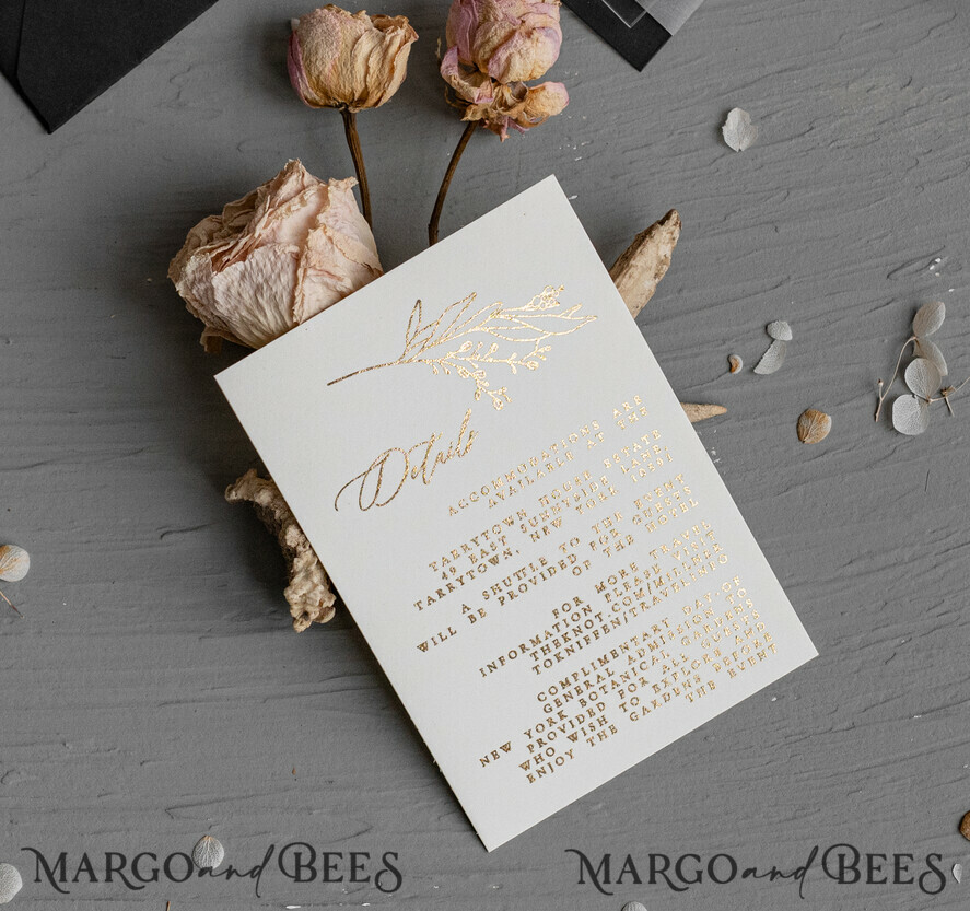 HOCHZEITS EINLADUNGEN Gold / Roségold / Silber / Glitzer Halloween-Mondphasen-Hochzeitseinladungen-Set, schwarze Einladungen, gruselige Halloween-Einladungen, gothische Hochzeitseinladungskarten, Skelett-Hochzeitsset in Schwarz und Gold.