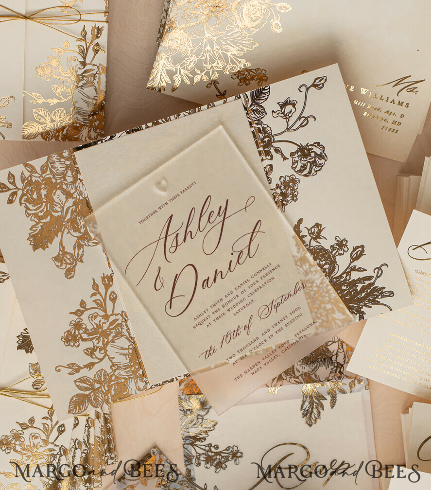 HOCHZEITS EINLADUNGEN Gold / Roségold / Silber / Glitzer Luxus-Goldfolie-Hochzeitseinladungen, Plexi-Glamour-Hochzeitseinladung Suite, elegante Samt-Hochzeitseinladungen, maßgeschneiderte goldene Hochzeitspapeterie.