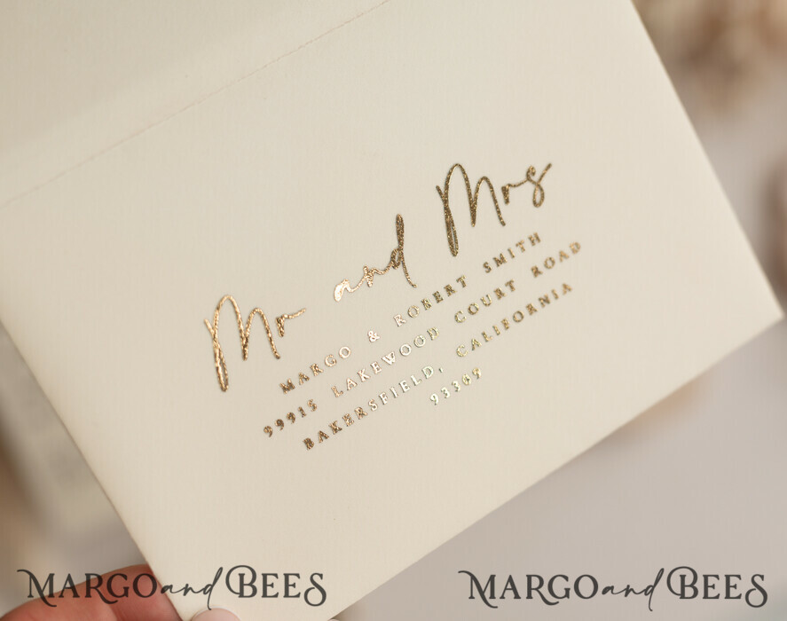 HOCHZEITS EINLADUNGEN Gold / Roségold / Silber / Glitzer Acryl-Hochzeitseinladungssatz, Boho Glam Hochzeitseinladungen, Goldener Glanz Hochzeitseinladungen, Elegante Gold Hochzeitseinladungen