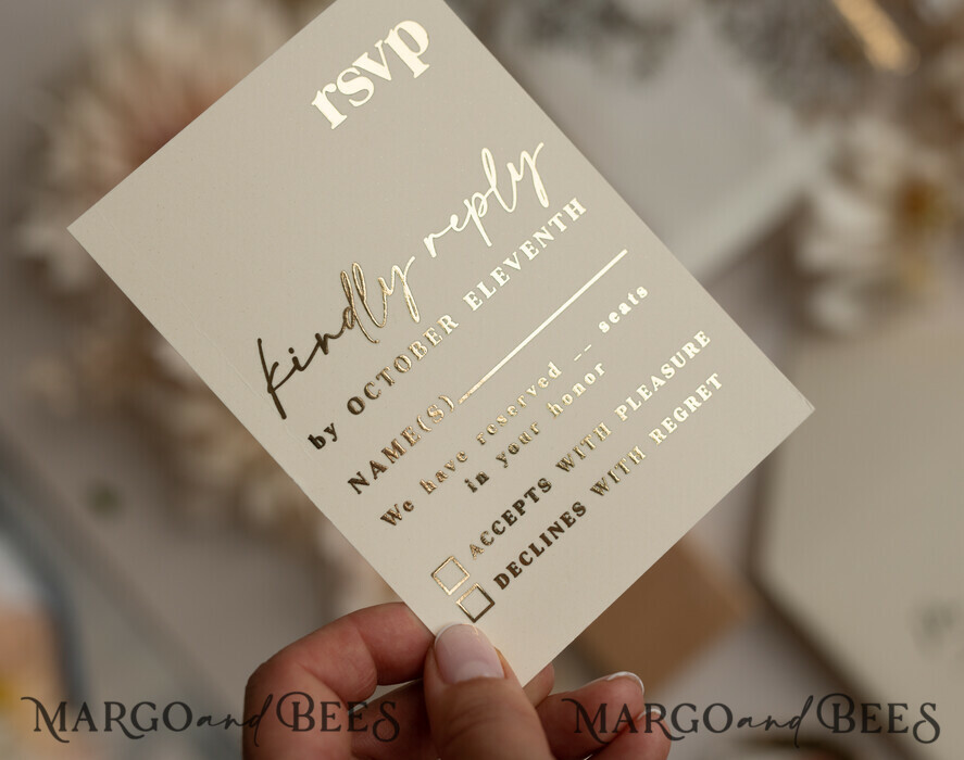 HOCHZEITS EINLADUNGEN Gold / Roségold / Silber / Glitzer Acryl-Hochzeitseinladungssatz, Boho Glam Hochzeitseinladungen, Goldener Glanz Hochzeitseinladungen, Elegante Gold Hochzeitseinladungen