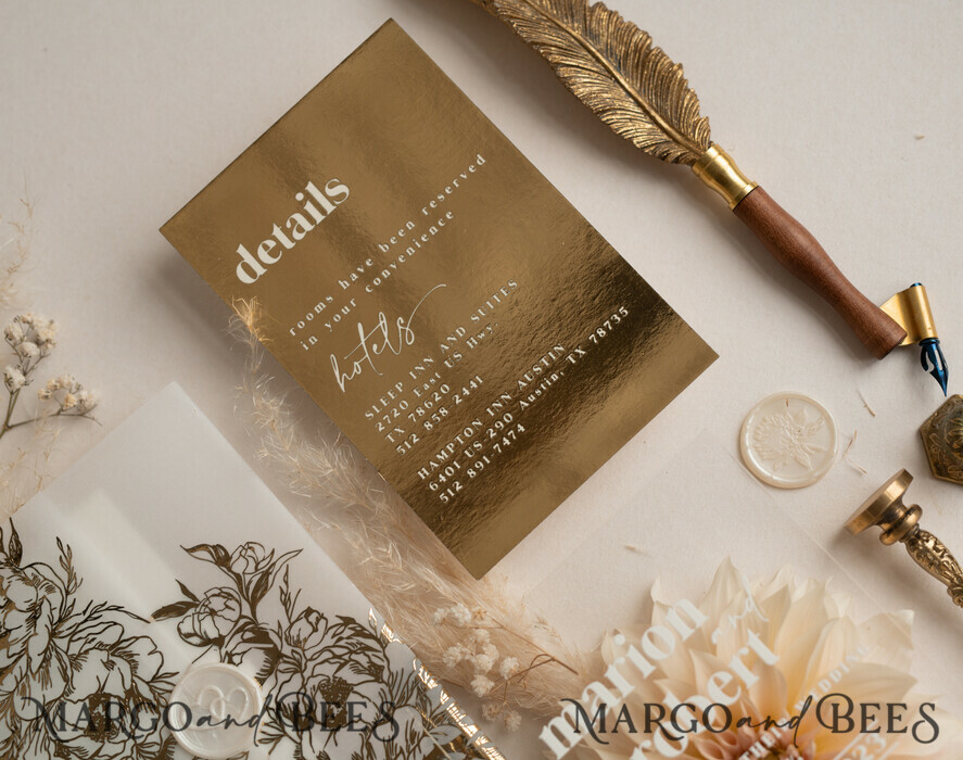 HOCHZEITS EINLADUNGEN Gold / Roségold / Silber / Glitzer Acryl-Hochzeitseinladungssatz, Boho Glam Hochzeitseinladungen, Goldener Glanz Hochzeitseinladungen, Elegante Gold Hochzeitseinladungen