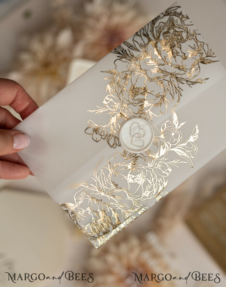 HOCHZEITS EINLADUNGEN Gold / Roségold / Silber / Glitzer Acryl-Hochzeitseinladungssatz, Boho Glam Hochzeitseinladungen, Goldener Glanz Hochzeitseinladungen, Elegante Gold Hochzeitseinladungen