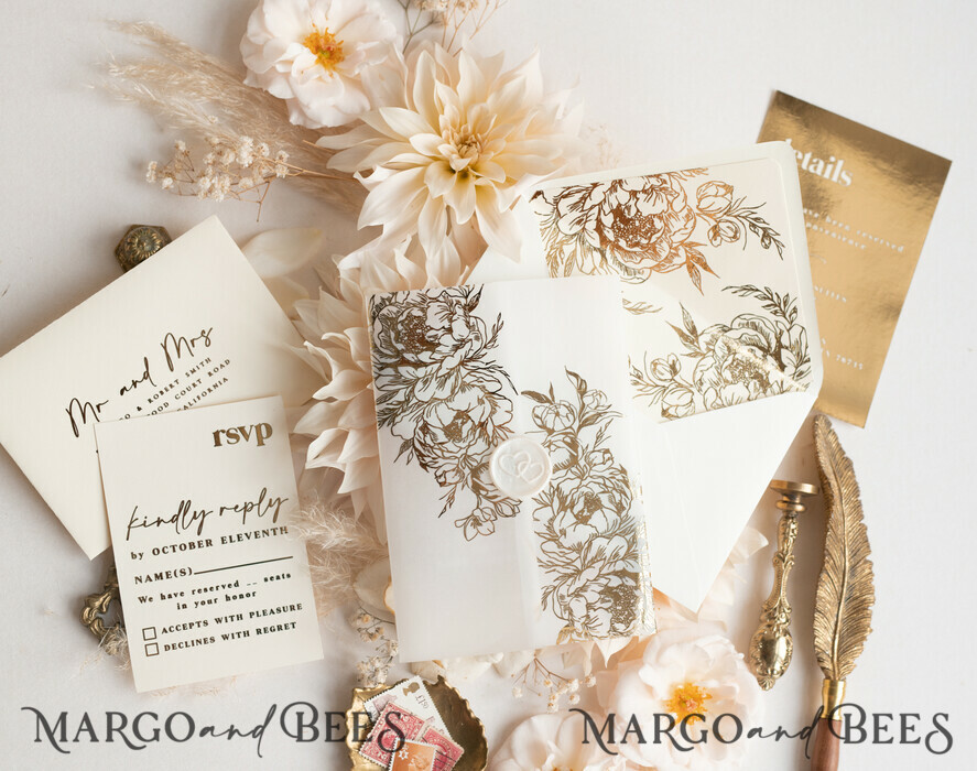HOCHZEITS EINLADUNGEN Gold / Roségold / Silber / Glitzer Acryl-Hochzeitseinladungssatz, Boho Glam Hochzeitseinladungen, Goldener Glanz Hochzeitseinladungen, Elegante Gold Hochzeitseinladungen