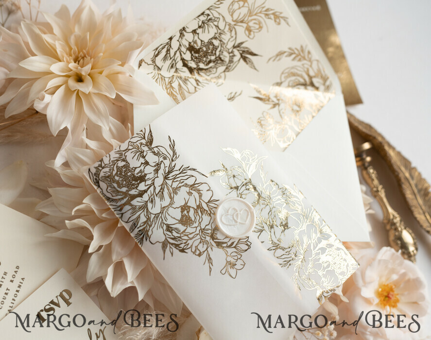 HOCHZEITS EINLADUNGEN Gold / Roségold / Silber / Glitzer Acryl-Hochzeitseinladungssatz, Boho Glam Hochzeitseinladungen, Goldener Glanz Hochzeitseinladungen, Elegante Gold Hochzeitseinladungen