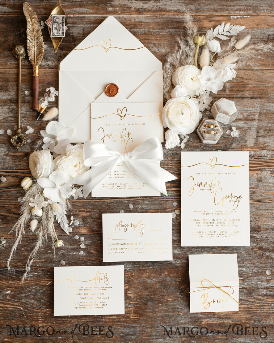 HOCHZEITS EINLADUNGEN Gold / Roségold / Silber / Glitzer Einfache Hochzeitseinladung, Glamour-Hochzeitseinladungen, Moderne Hochzeitseinladung Suite, Luxuriöse Hochzeitseinladungen