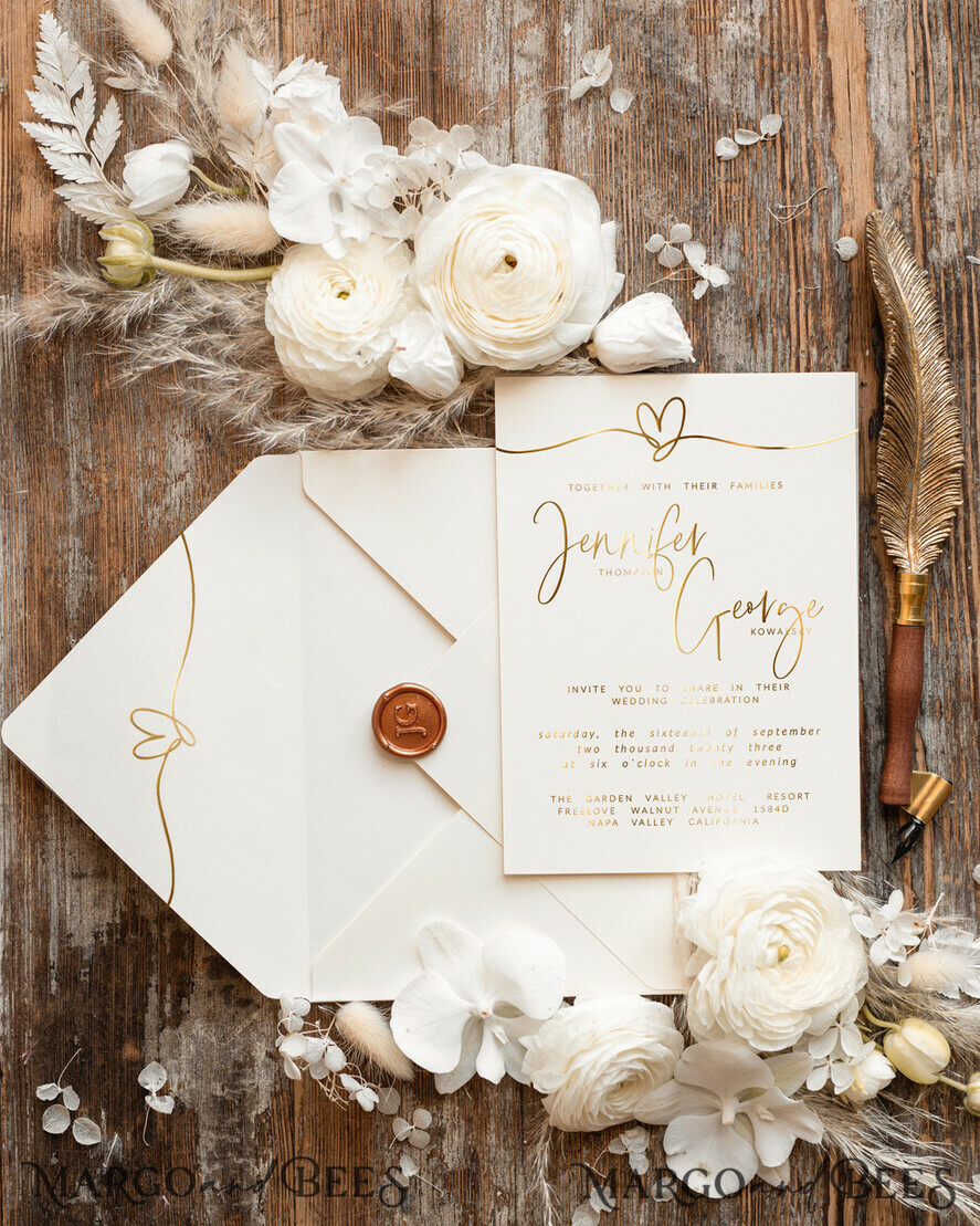 HOCHZEITS EINLADUNGEN Gold / Roségold / Silber / Glitzer Einfache Hochzeitseinladung, Glamour-Hochzeitseinladungen, Moderne Hochzeitseinladung Suite, Luxuriöse Hochzeitseinladungen