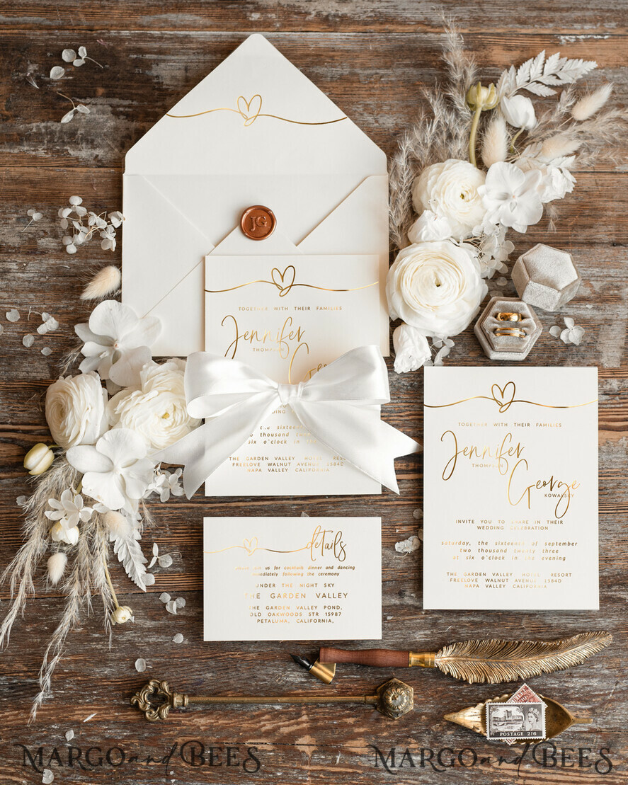 HOCHZEITS EINLADUNGEN Gold / Roségold / Silber / Glitzer Einfache Hochzeitseinladung, Glamour-Hochzeitseinladungen, Moderne Hochzeitseinladung Suite, Luxuriöse Hochzeitseinladungen