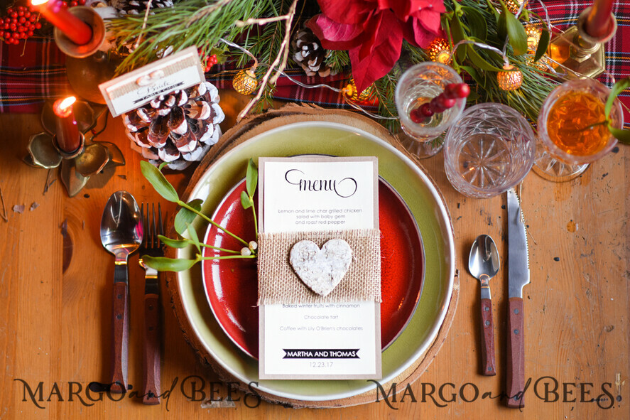 MENÜ & PROGRAMME  
 rustikal Rustikales Hochzeitsmenü mit Jute, Hochzeitsdinner-Menü im Scheunenstil, ökologisch romantische personalisierte Karten mit Holzherz, Kraft-Hochzeitsmenü, einfaches rustikales Hochzeitsmenü