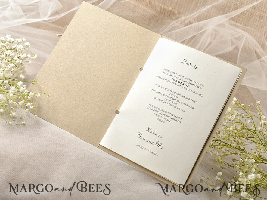 MENÜ & PROGRAMME  
 rustikal Ecru Rustikales Hochzeitsprogramm mit Spitze, Scheunenhochzeitsprogramm, Eco-romantische personalisierte Karten mit Schnur, einfaches rustikales Spitzenhochzeitsprogramm, elegantes Heft rustikale Hochzeitskarten