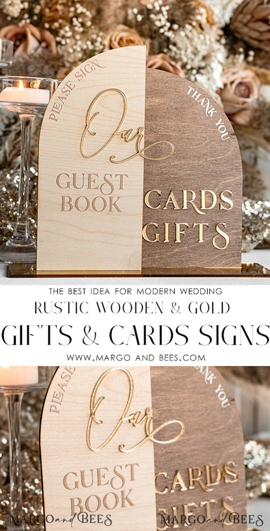 TISCHDEKORATIONSCHILDER   Holz Eco Rustikale Tischnummern Rustikale Holz Gold Acryl Geschenke & Karten Schilder mit Ständer, Holz gold Gästebuch Schild, Goldene Plexi Holz Geschenke & Karten Schilder, Luxuriöse Hochzeits Gästebuch Dekor Tischmittelpunkte.