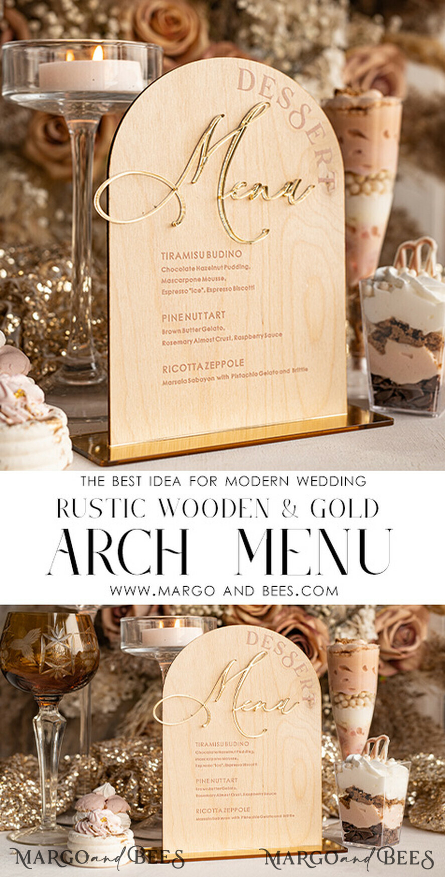 TISCHDEKORATIONSCHILDER   Holz Eco Rustikale Tischnummern Rustikaler Holzbogen Dessertmenü mit Ständer, Landhaus Holz Acryl Gold Süßigkeiten Bar Schild, Naturholz Gold Plexi Tisch Dessertmenü Hochzeits Tischdekoration, Hochzeitsbeschilderung Goldener Spiegel und Holz Süßigkeiten Bar Menü
