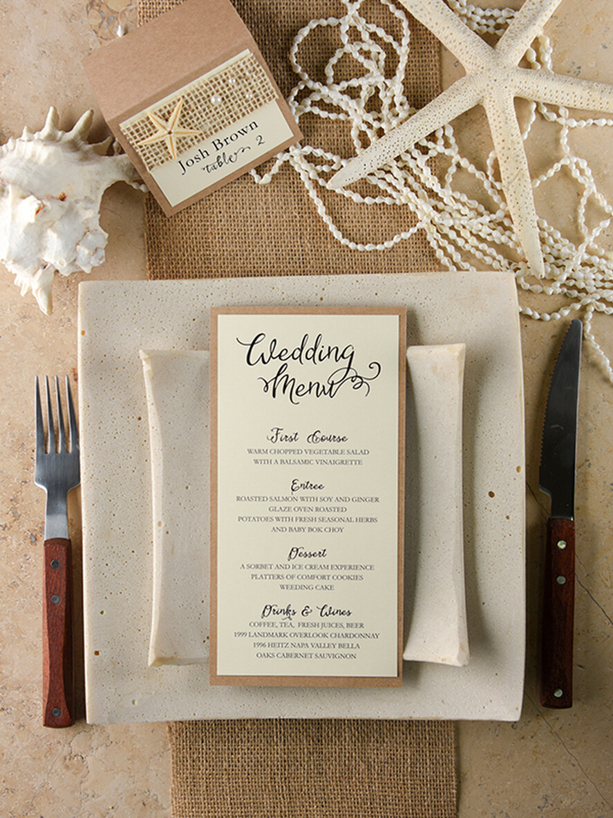 MENÜ & PROGRAMME  
 Strand Strandhochzeitsmenü, Zielhochzeits-Seesternmenü, maritimes Menü, Stranddinner-Menü, Muschel-Seestern-Korallen-Dinnerparty-Menü, tropisches Meeresmenü