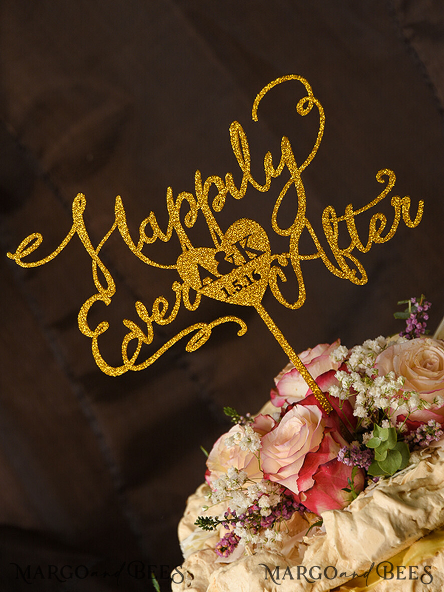 TORTENDEKORATION  
 Glitzer Hochzeitstortenaufsatz, Glitzer Tortenaufsatz