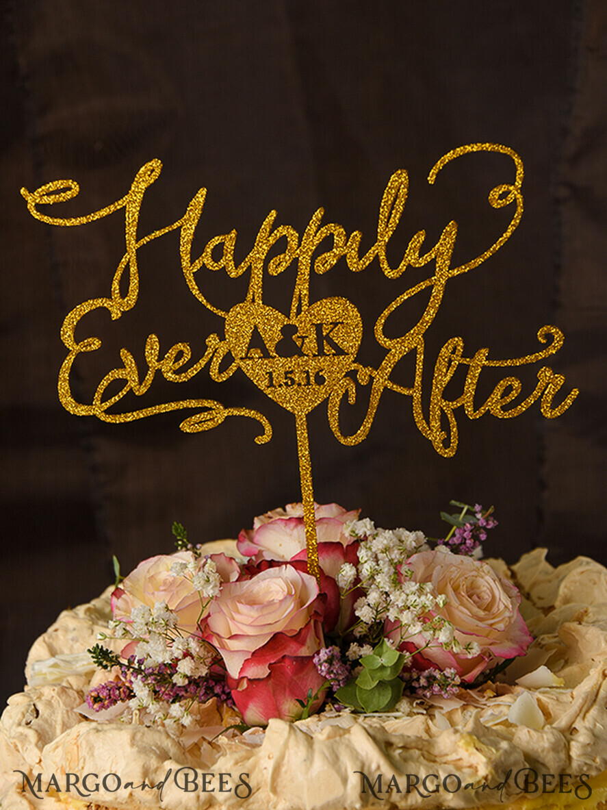 TORTENDEKORATION  
 Glitzer Hochzeitstortenaufsatz, Glitzer Tortenaufsatz