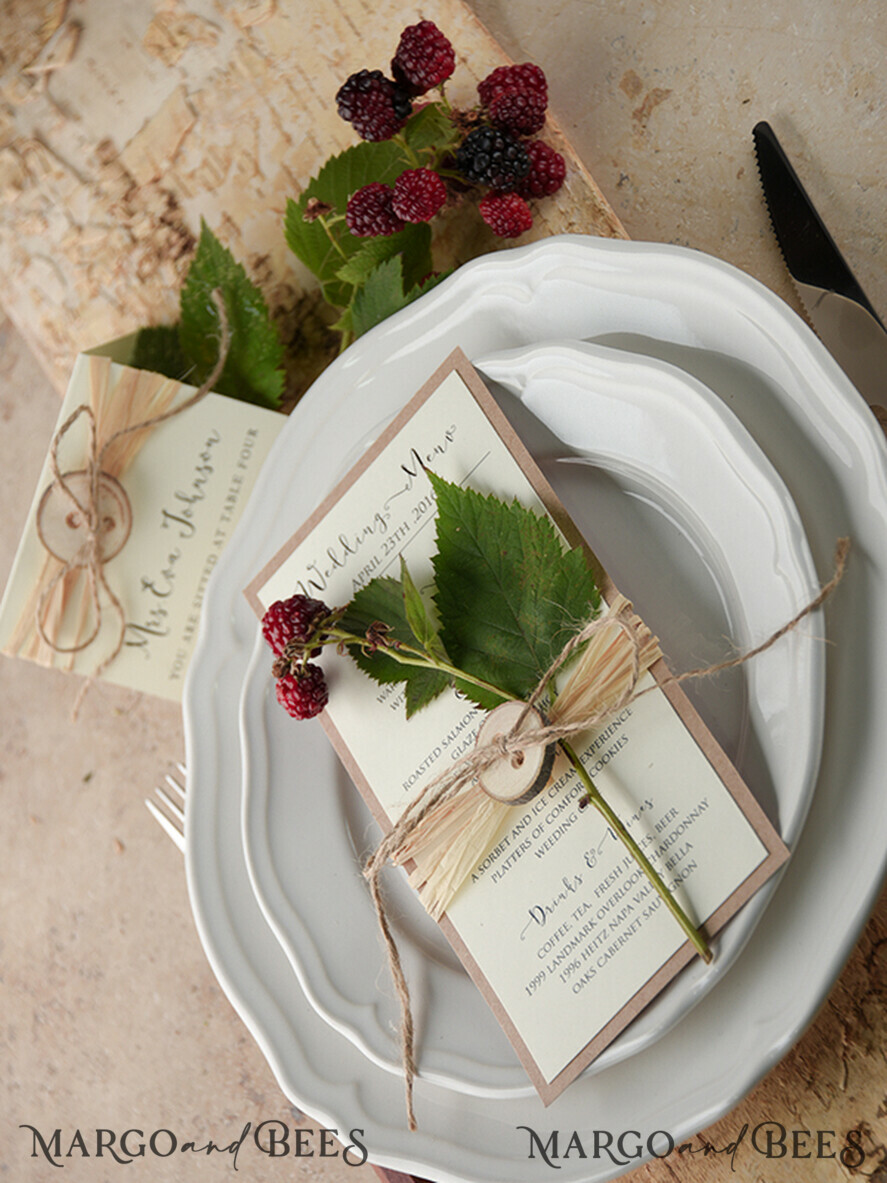 MENÜ & PROGRAMME  
 rustikal und Spitze Rustikales Hochzeitsmenü mit Jute-Schnur, Barn Wedding Abendessen Menü, Eco Romantische personalisierte Karten, Kraft Hochzeitsmenü, Einfaches rustikales Hochzeitsmenü, Elegante Ecru Hochzeitsmenü-Karten
