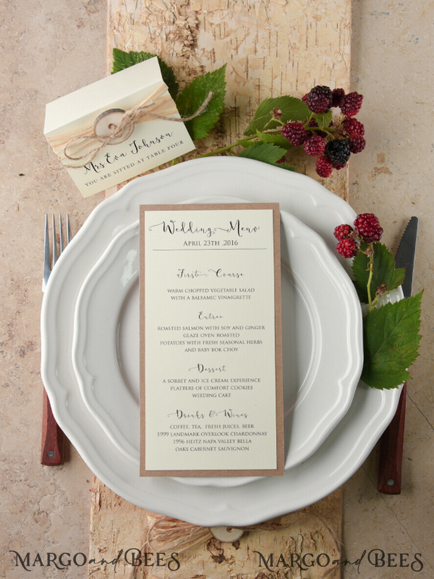 MENÜ & PROGRAMME  
 rustikal und Spitze Rustikales Hochzeitsmenü mit Jute-Schnur, Barn Wedding Abendessen Menü, Eco Romantische personalisierte Karten, Kraft Hochzeitsmenü, Einfaches rustikales Hochzeitsmenü, Elegante Ecru Hochzeitsmenü-Karten
