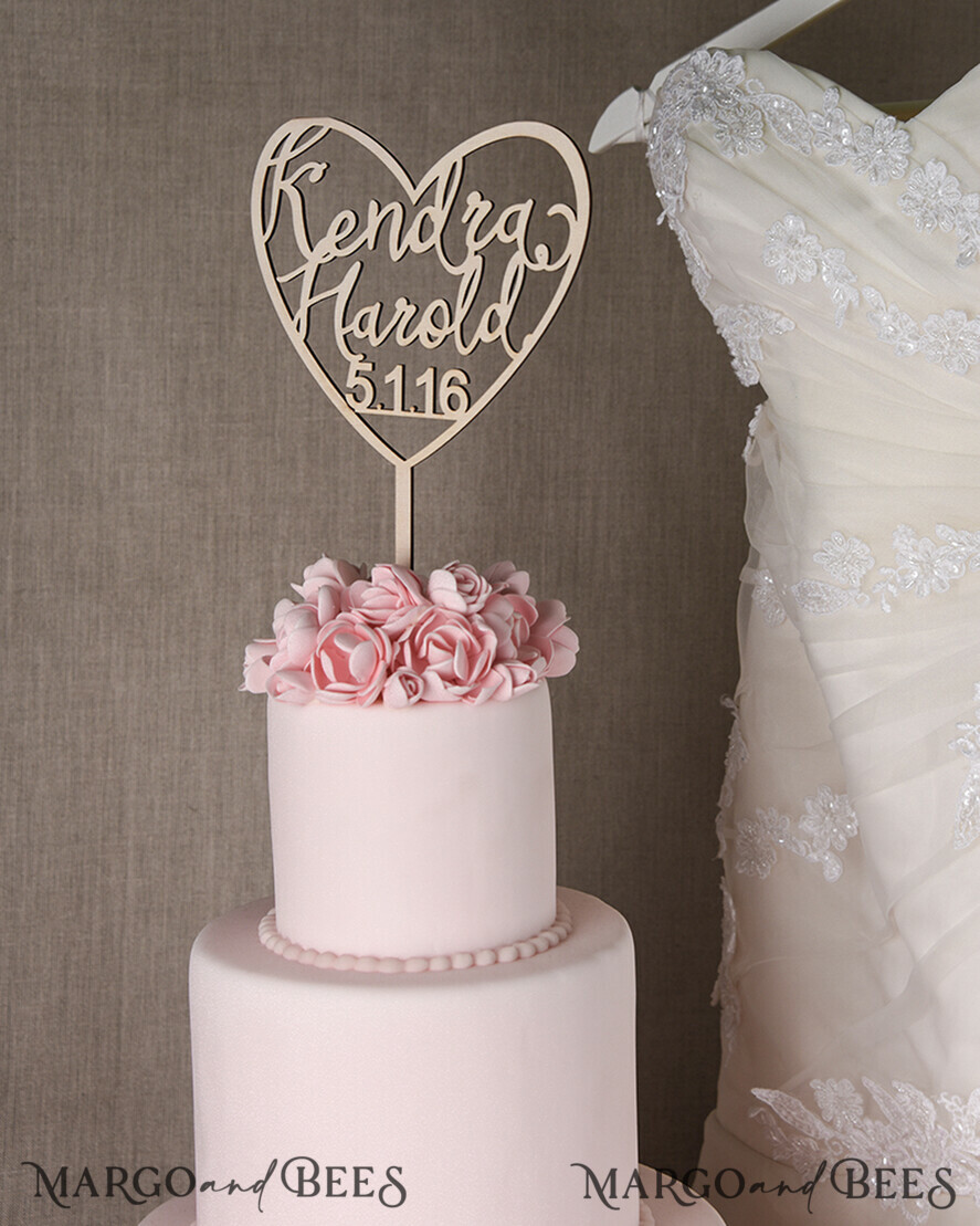 TORTENDEKORATION  
 Holz Hochzeitstorte Topper, Holz Torte Topper