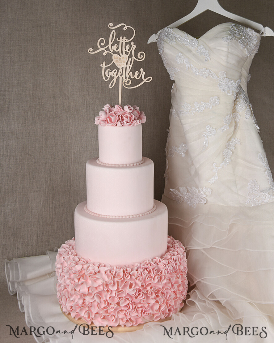 TORTENDEKORATION  
 Holz Hochzeitstorte Topper, Holz Tortenspitze