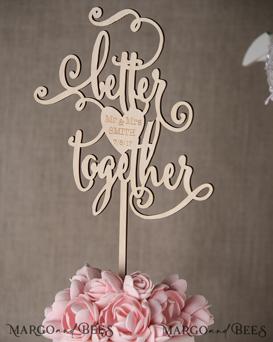 TORTENDEKORATION  
 Holz Hochzeitstorte Topper, Holz Tortenspitze