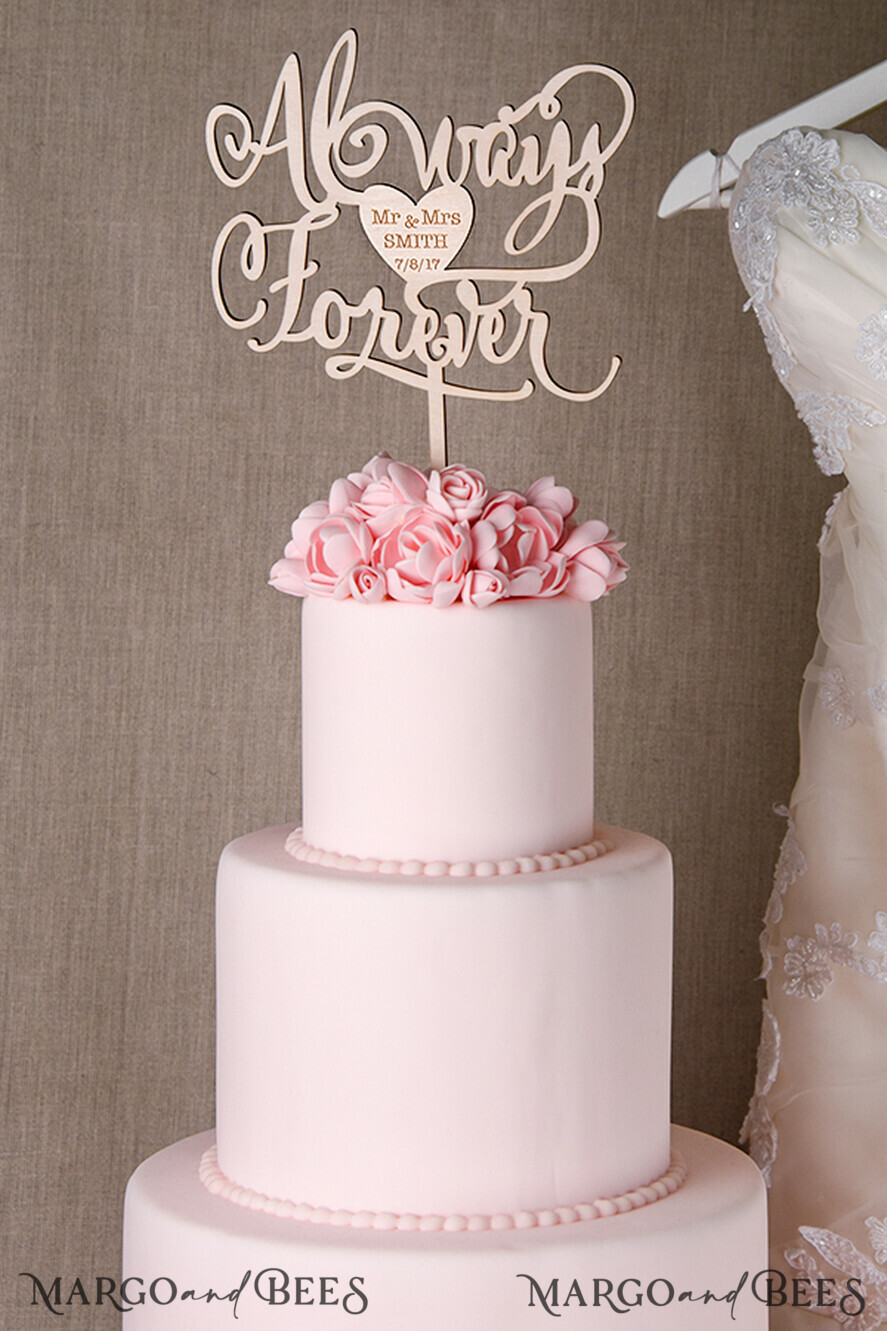 TORTENDEKORATION  
 Holz Hochzeitstorte Topper, Holz Torten Topper