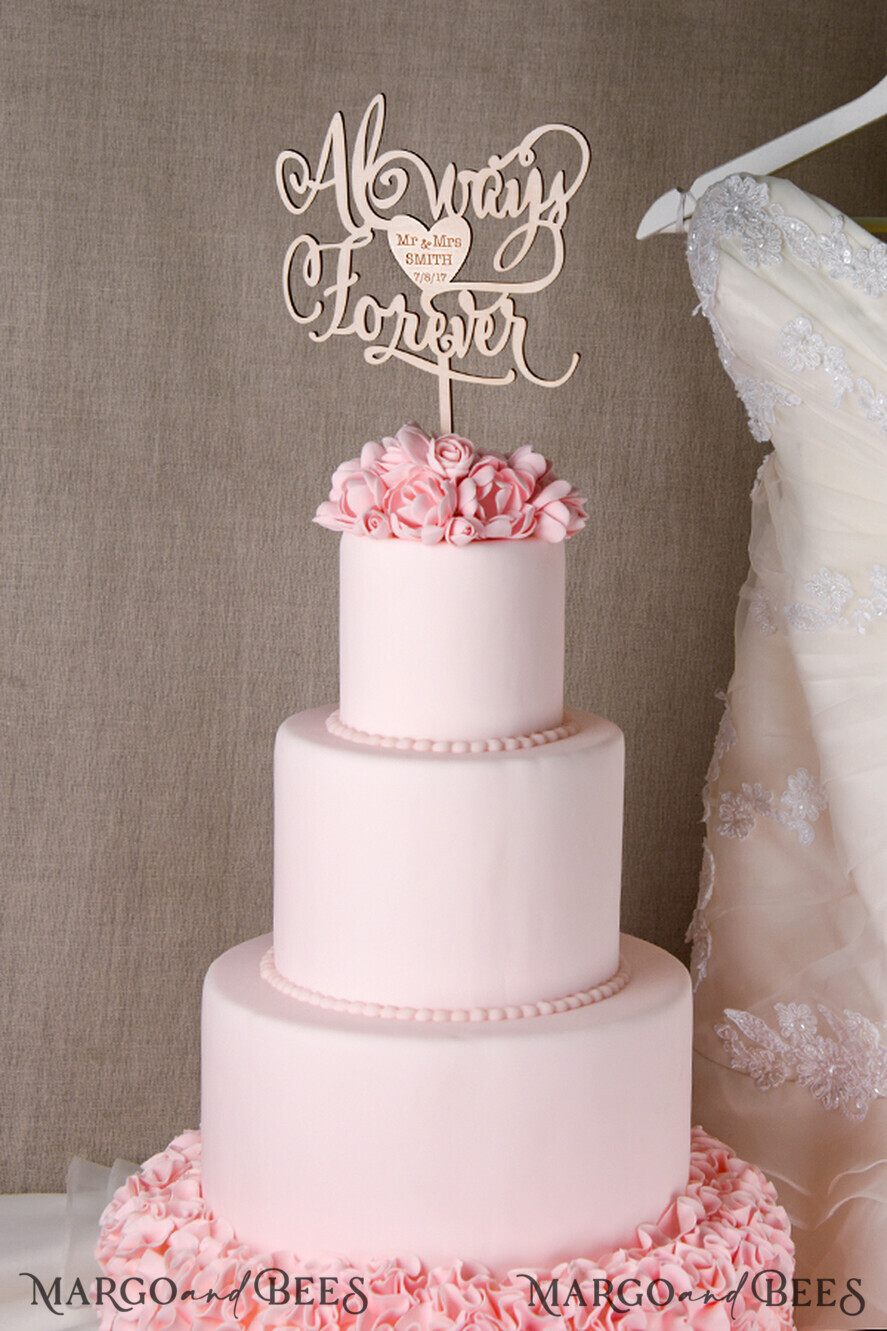 TORTENDEKORATION  
 Holz Hochzeitstorte Topper, Holz Torten Topper