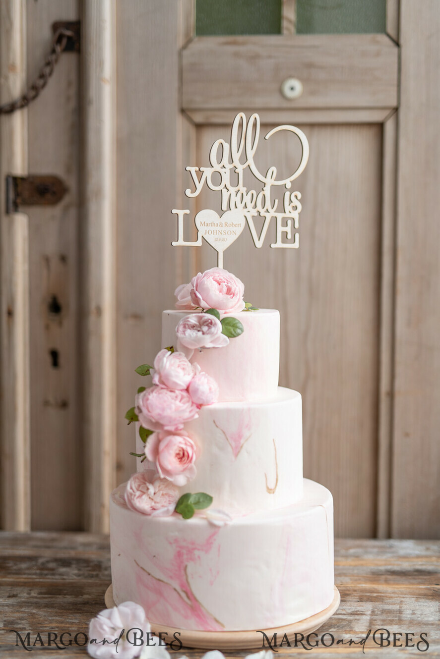 TORTENDEKORATION  
 Holz Hochzeitstorte Topper, Holz Torte Topper