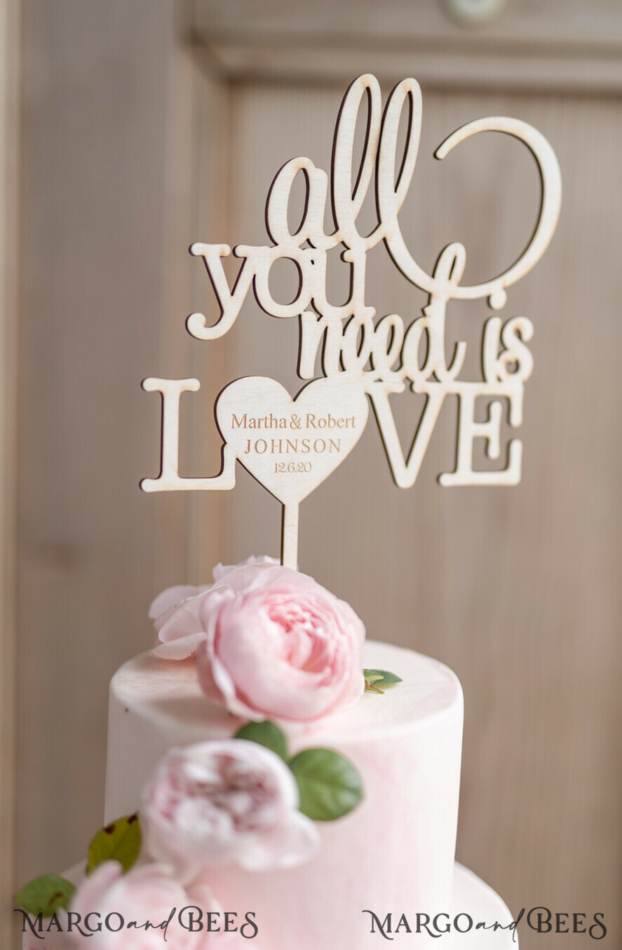 TORTENDEKORATION  
 Holz Hochzeitstorte Topper, Holz Torte Topper