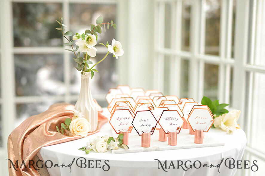 PLATZKARTEN / TISCHKARTEN  
 Luxus Premium Glitzer/ Gold/ Silber/ Roségold Elegante geometrische Kupfer-Hochzeitsplatzkarten, moderne Namensschilder für Ihre Hochzeitstische, einzigartige Hochzeitsstationery, Kupferfoliendruck, benutzerdefinierte Platzkarten.