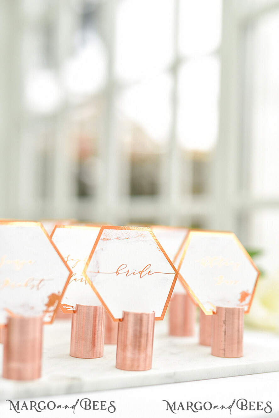 PLATZKARTEN / TISCHKARTEN  
 Luxus Premium Glitzer/ Gold/ Silber/ Roségold Elegante geometrische Kupfer-Hochzeitsplatzkarten, moderne Namensschilder für Ihre Hochzeitstische, einzigartige Hochzeitsstationery, Kupferfoliendruck, benutzerdefinierte Platzkarten.