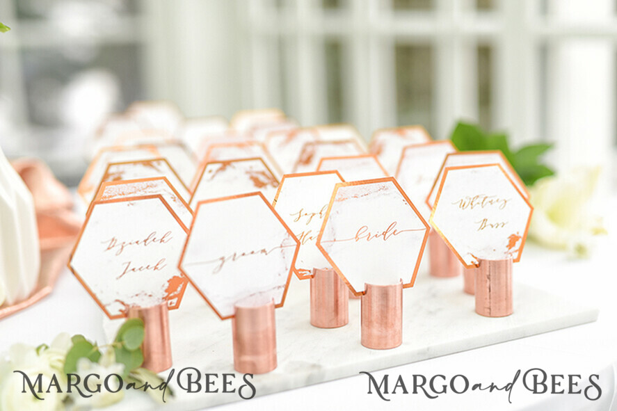 PLATZKARTEN / TISCHKARTEN  
 Luxus Premium Glitzer/ Gold/ Silber/ Roségold Elegante geometrische Kupfer-Hochzeitsplatzkarten, moderne Namensschilder für Ihre Hochzeitstische, einzigartige Hochzeitsstationery, Kupferfoliendruck, benutzerdefinierte Platzkarten.