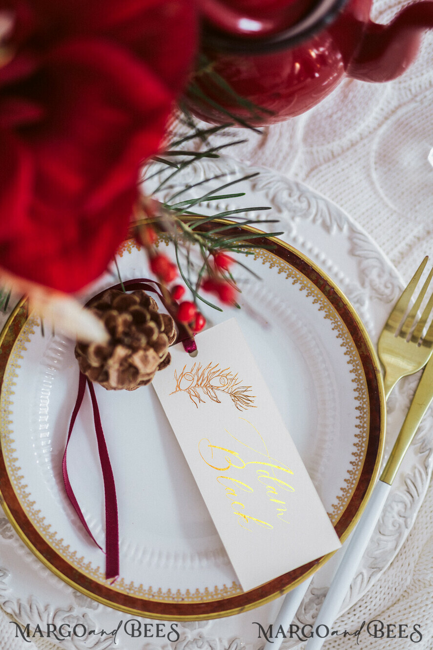 PLATZKARTEN / TISCHKARTEN  
 Luxus Premium Glitzer/ Gold/ Silber/ Roségold Romantische Platzkarten, kastanienbraune goldene Sitzkarten, echte Goldfoliendruck Tischkarten, kastanienbraune Platznamen, Weihnachtskastanienbraune Platzkarten, personalisierte Text-Escortkarten.
