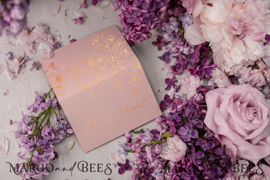 PLATZKARTEN / TISCHKARTEN  
 Luxus Premium Glitzer/ Gold/ Silber/ Roségold Zarte Blush-Pink-Hochzeitsplatzkarten mit Goldfolien-Druck, elegante Hochzeitsnamensschilder, Blush-Hochzeitsstationery, bearbeitbare Text-Eskortkarte, Gold-Namenskarte