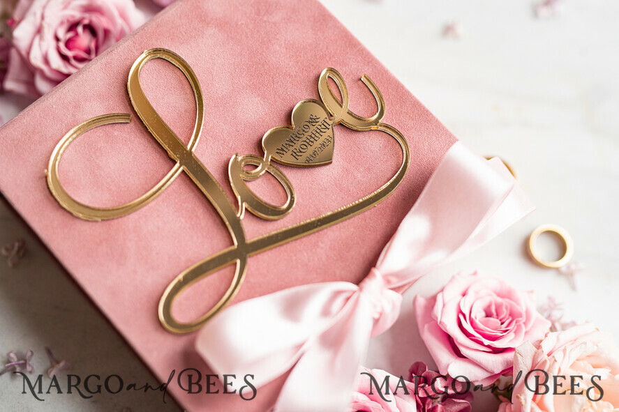 RINGTRÄGERBOXEN & KISSEN Samtkästchen für den Trauungszeremonie Ringbox für die Hochzeitszeremonie 3 Ringe, Blush Pink Goldene Samt Hochzeit Ringbox für Zeremonie, Glamour Hochzeit Ringboxen für ihn und sie, Luxus Samt Ringbox doppelt, individuelle Farben.