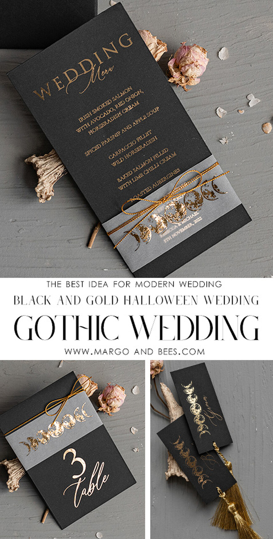 TISCHDEKORATIONSCHILDER   Glitzer Halloween Hochzeits Tischkarten, Schwarze Hochzeits Tischnummern, Gruselige Halloween Tischständer, Gotische Hochzeits Tischnummer, Skelett Hochzeits Set schwarz und gold